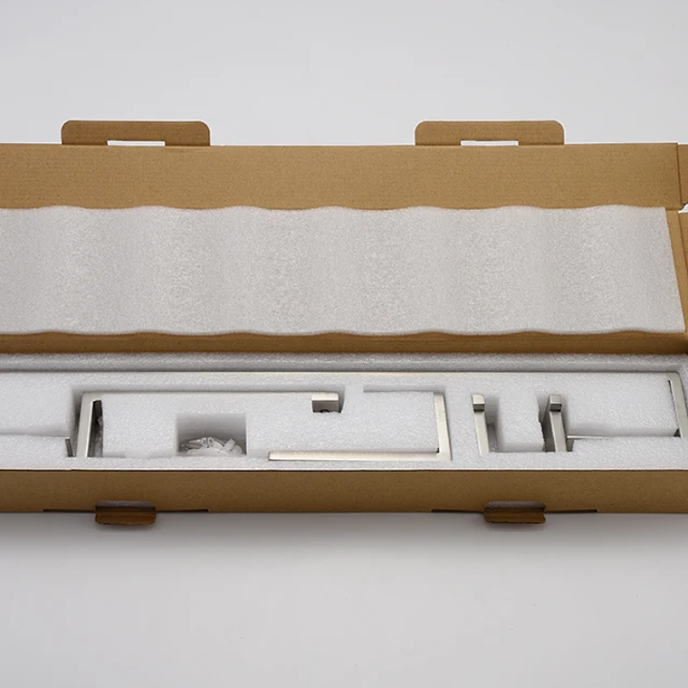 Soporte de papel higiénico con ganchos para toallas, Kit de accesorios para baño, barra de acero inoxidable, montaje de Metal para dormitorio, juegos de herrajes para cocina y baño 46