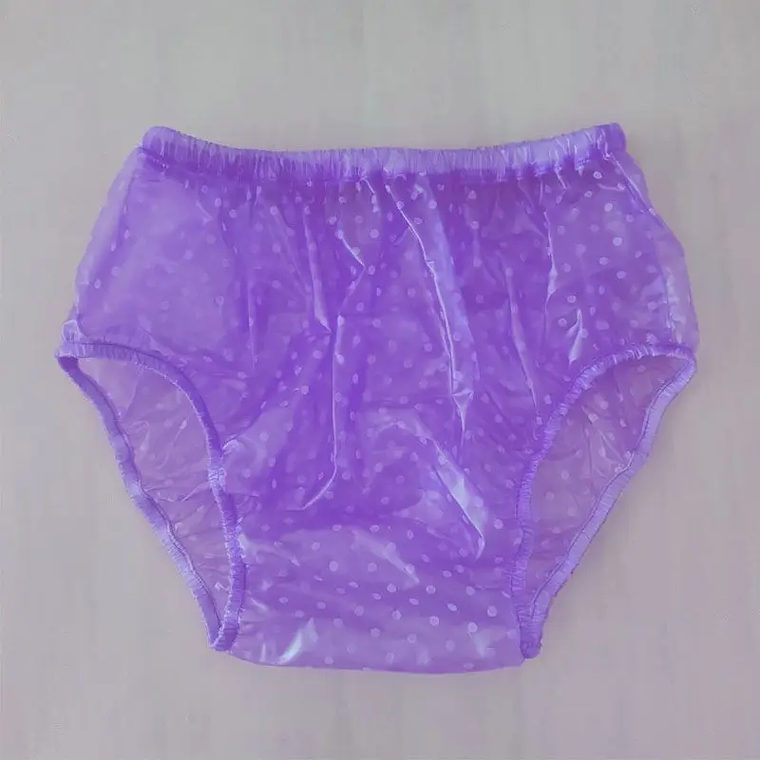 Pañal reutilizable para adultos, abrigo de plástico suave, impermeable, PVC, pantalones de incontinencia, transparente 1