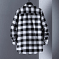 Camisa a cuadros de manga larga para hombre, botones finos coreanos, camisa informal de otoño para hombre, abrigo fino, camisa holgada de gran tamaño, cárdigan - thumbnail 9