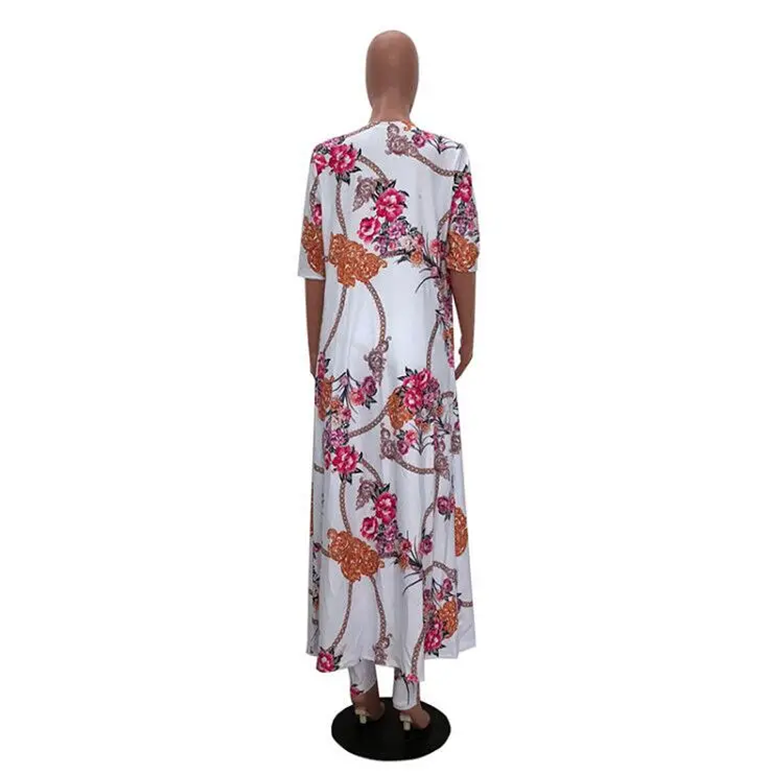 Conjunto de 2 piezas de verano para mujer, cárdigan, gabardina larga y pantalón ajustado, traje informal, trajes bohemios sexys de dos piezas 2023 5