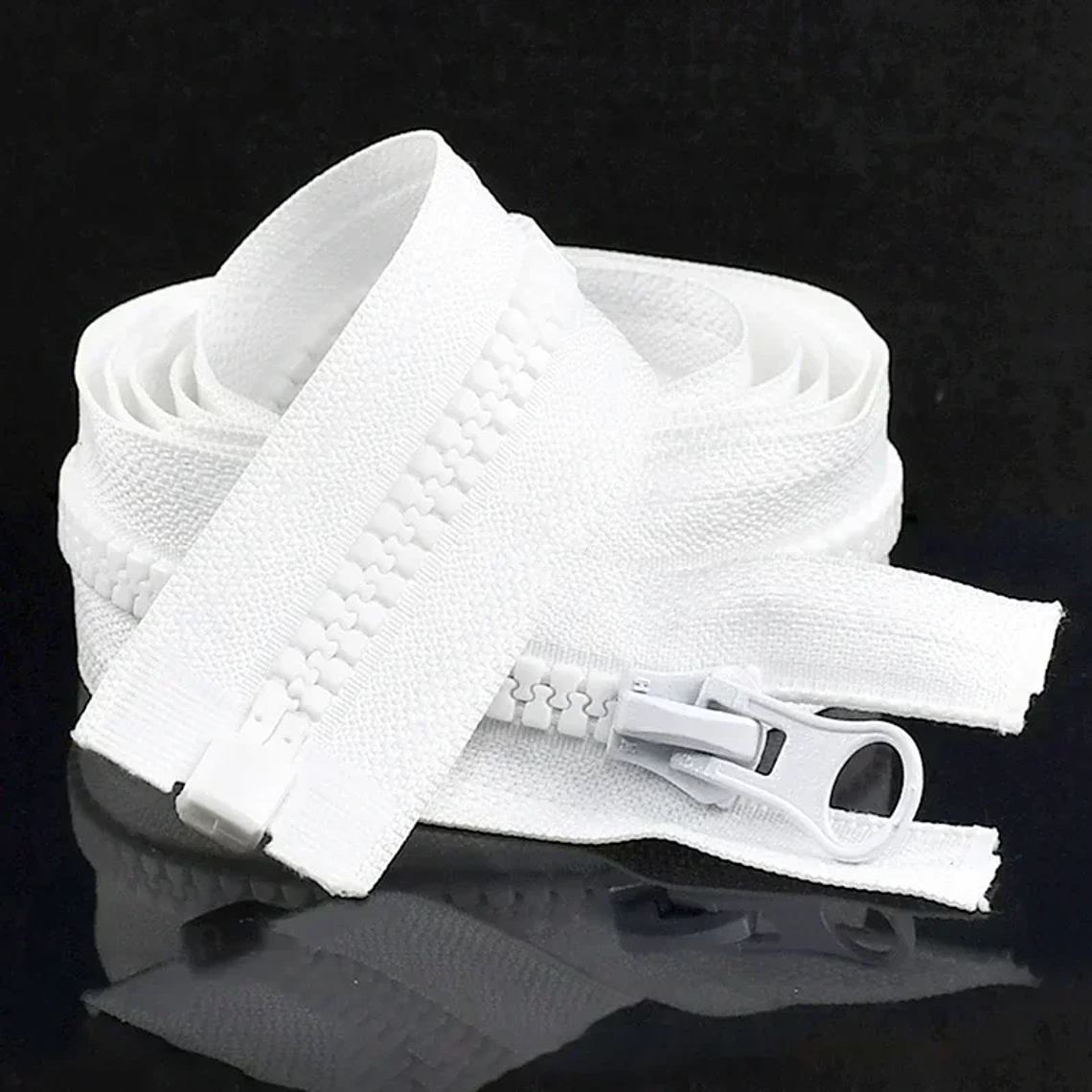 1 pieza Meetee 60-300cm 5 #   Cremalleras de resina, cremalleras de extremo abierto con doble deslizador blanco y negro para coser abrigo, tienda, cierre de cremallera, accesorios DIY 10