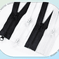 1 pieza Meetee 60-300cm 5 #   Cremalleras de resina, cremalleras de extremo abierto con doble deslizador blanco y negro para coser abrigo, tienda, cierre de cremallera, accesorios DIY - Miniatura 13