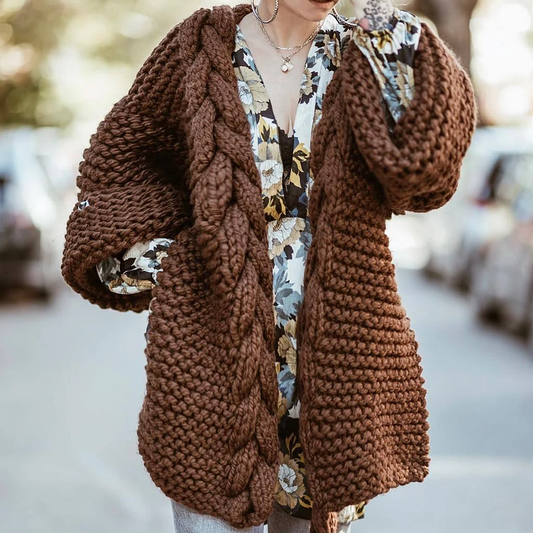 Suéter tejido a mano con borlas, abrigo de ganchillo, cárdigan grueso, manga larga de linterna, Tops cortos, Otoño e Invierno 13