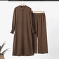 Abrigo largo musulmán de 2 piezas para mujer, traje de pantalones de pierna ancha, Ramadán, Marruecos, Dubai, Islam, conjunto informal, Kimono musulmán, trajes árabes - Miniatura 6