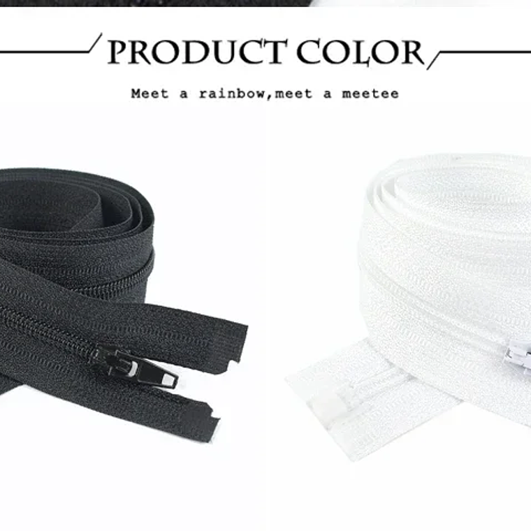 5 piezas 3 #   Cremallera de nailon de 40-300cm con bloqueo automático, extremo abierto, chaqueta, abrigo, zapatos, equipo para exteriores, sujetadores de costura, accesorios de Hardware de reparaci� 17