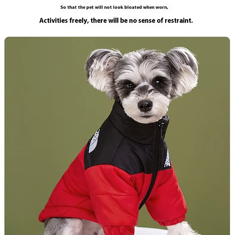 Moda ropa de abrigo para mascotas, moda bordado perro Otoño e Invierno ropa de algodón, ropa para mascotas, engrosada caliente abajo ropa 11