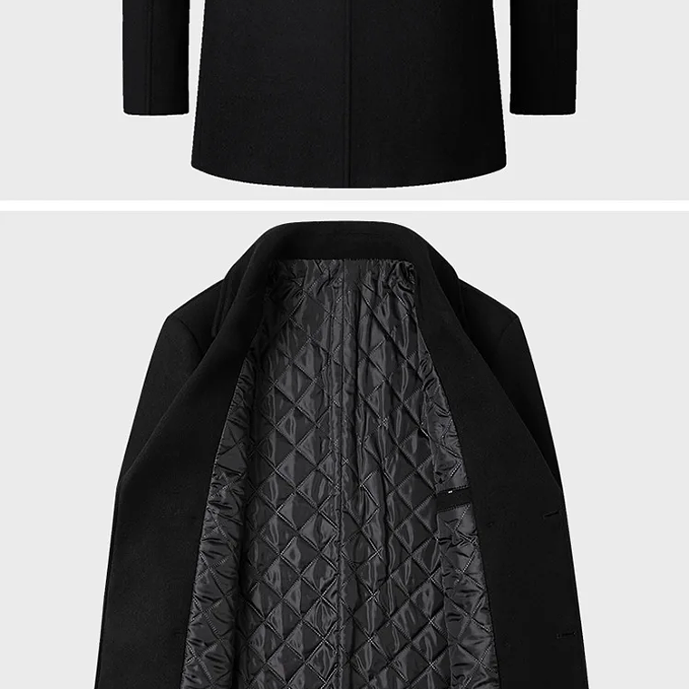 Chaqueta de negocios informal para hombre, tallas Eur, otoño e invierno, abrigo de lana 40% de lana con doble botonadura de gama alta, gabardina cálida 17