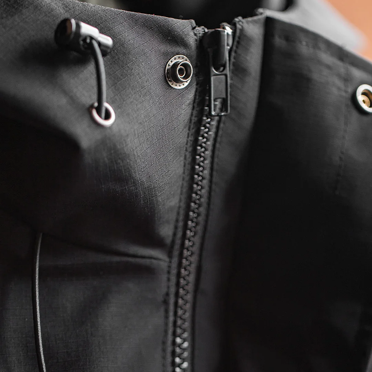 Maden Chaqueta con capucha funcional informal con múltiples bolsillos Abrigo deportivo al aire libre suelto negro para chaqueta versátil de primavera y otoño para hombres 23