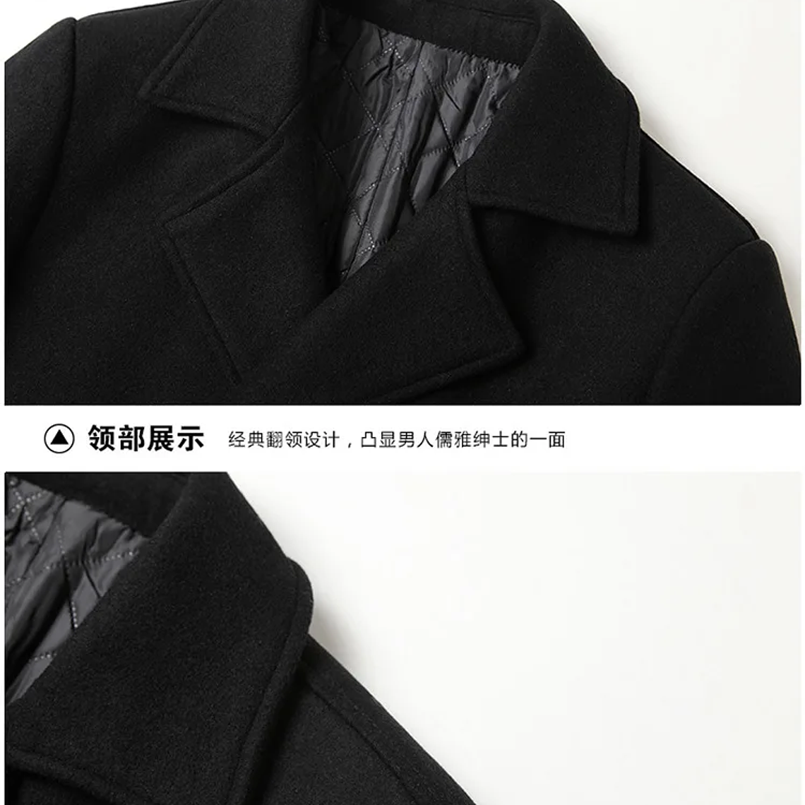 Chaqueta de negocios informal para hombre, tallas Eur, otoño e invierno, abrigo de lana 40% de lana con doble botonadura de gama alta, gabardina cálida 20