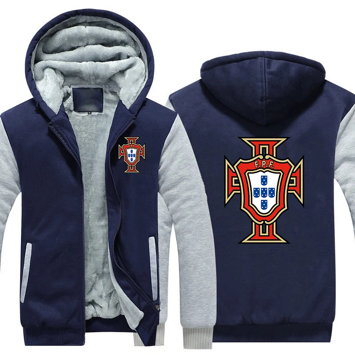 Sudaderas con capucha de Portugal para hombre, abrigo de invierno de lana cálida, sudaderas de Portugal, chaqueta, ropa de calle 4