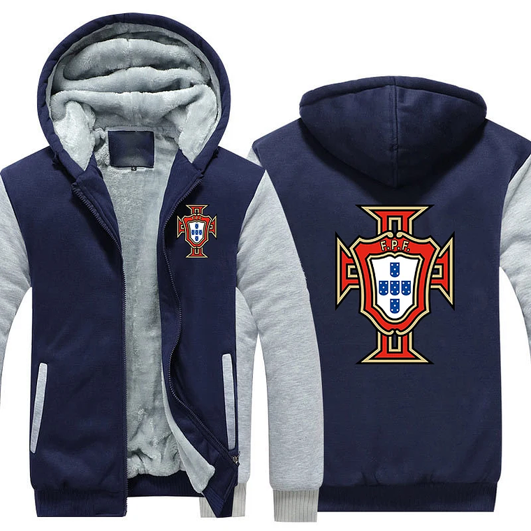 Sudaderas con capucha de Portugal para hombre, abrigo de invierno de lana cálida, sudaderas de Portugal, chaqueta, ropa de calle 4