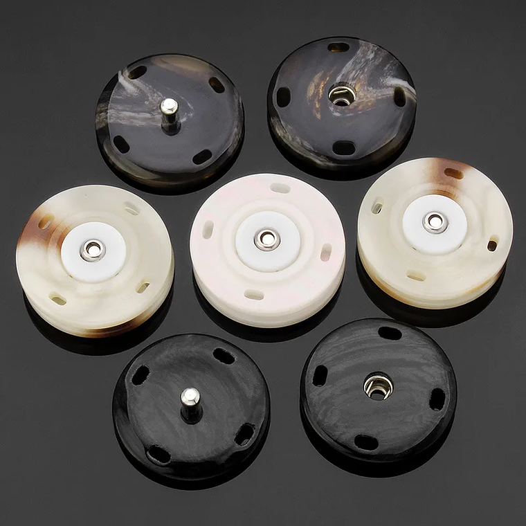 10 Uds. De abrigo cortavientos con botones a presión de resina de alta calidad, botones invisibles redondos, accesorios de botones decorativos para ropa grande 3