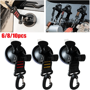 Ganchos de fijación para tienda de campaña, 6/8/10 Uds., para coche, viaje, escalada, perchero portátil para ropa, perchas de alta resistencia al vacío, ventosas para Camper