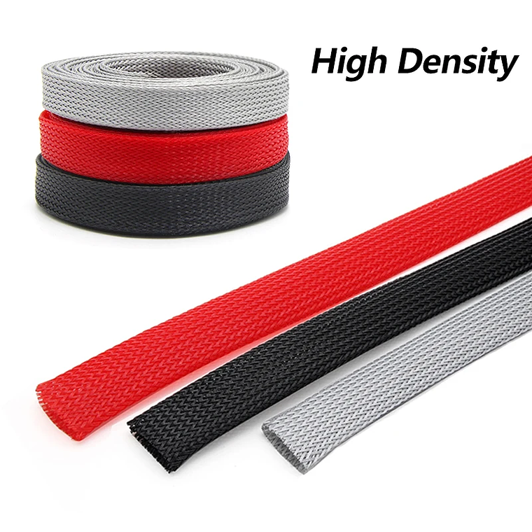 10/50m 2 4 6 8 10 12 14 16 18 20mm PET de alta densidad trenzado funda expandible envoltura de alambre funda protectora de Cable aislada de nailon 5