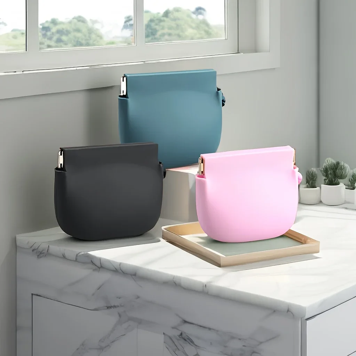 1 bolsa de silicona para aperitivos para perros, bolsa portátil para aperitivos para mascotas, fácil de limpiar e impermeable, práctica bolsa de comida para mascotas para adiestramiento al aire lib 4