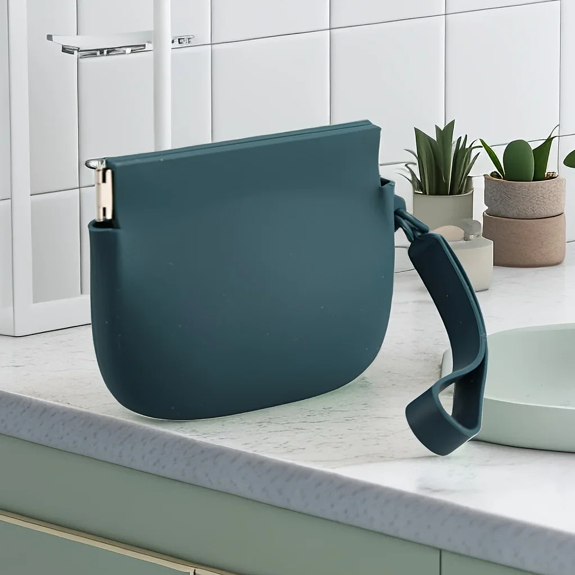 1 bolsa de silicona para aperitivos para perros, bolsa portátil para aperitivos para mascotas, fácil de limpiar e impermeable, práctica bolsa de comida para mascotas para adiestramiento al aire lib 5