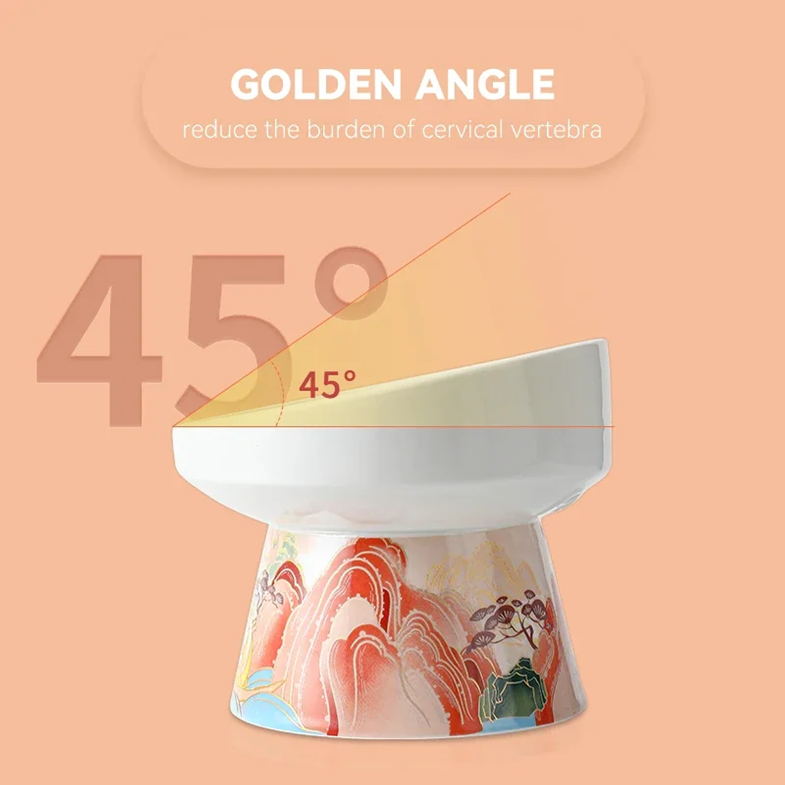 Cuenco de cerámica para gatos de estilo chino, comederos de agua para comida de mascotas, suministros para beber y comer para gatos elevados, productos de alimentación para perros pequeños 4