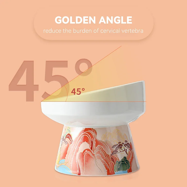 Cuenco de cerámica para gatos de estilo chino, comederos de agua para comida de mascotas, suministros para beber y comer para gatos elevados, productos de alimentación para perros pequeños 4