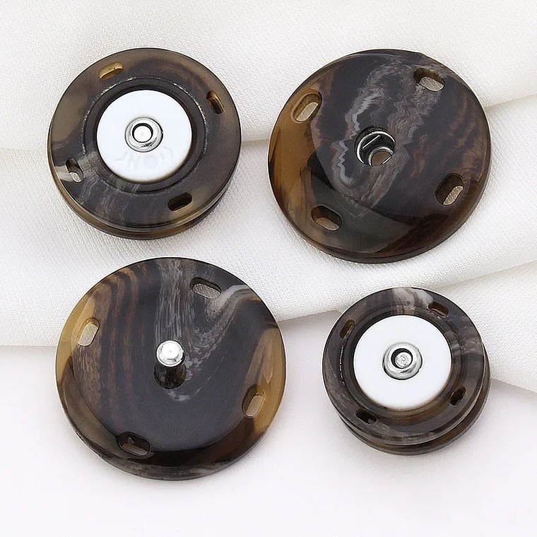 10 Uds. De abrigo cortavientos con botones a presión de resina de alta calidad, botones invisibles redondos, accesorios de botones decorativos para ropa grande 8