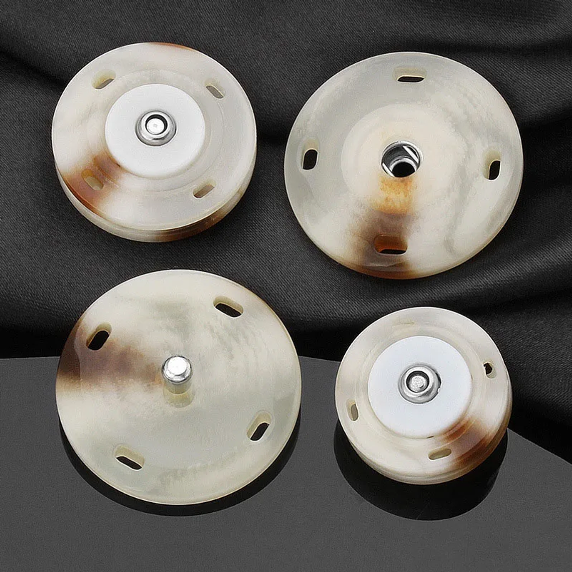 10 Uds. De abrigo cortavientos con botones a presión de resina de alta calidad, botones invisibles redondos, accesorios de botones decorativos para ropa grande 10