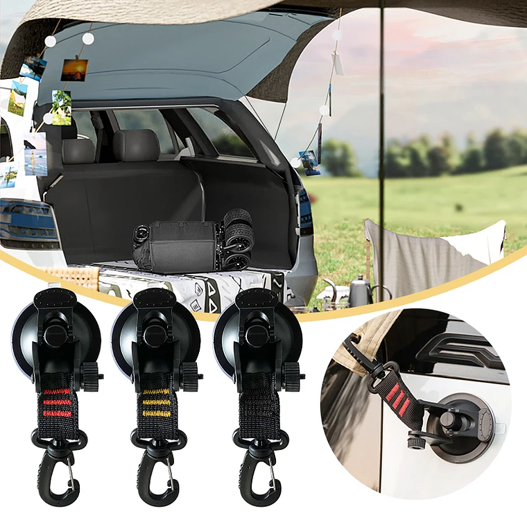 Ganchos de fijación para tienda de campaña, 6/8/10 Uds., para coche, viaje, escalada, perchero portátil para ropa, perchas de alta resistencia al vacío, ventosas para Camper 4