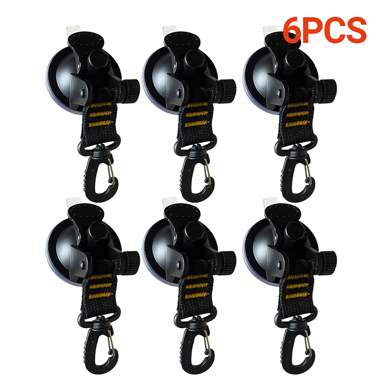 Ganchos de fijación para tienda de campaña, 6/8/10 Uds., para coche, viaje, escalada, perchero portátil para ropa, perchas de alta resistencia al vacío, ventosas para Camper 7