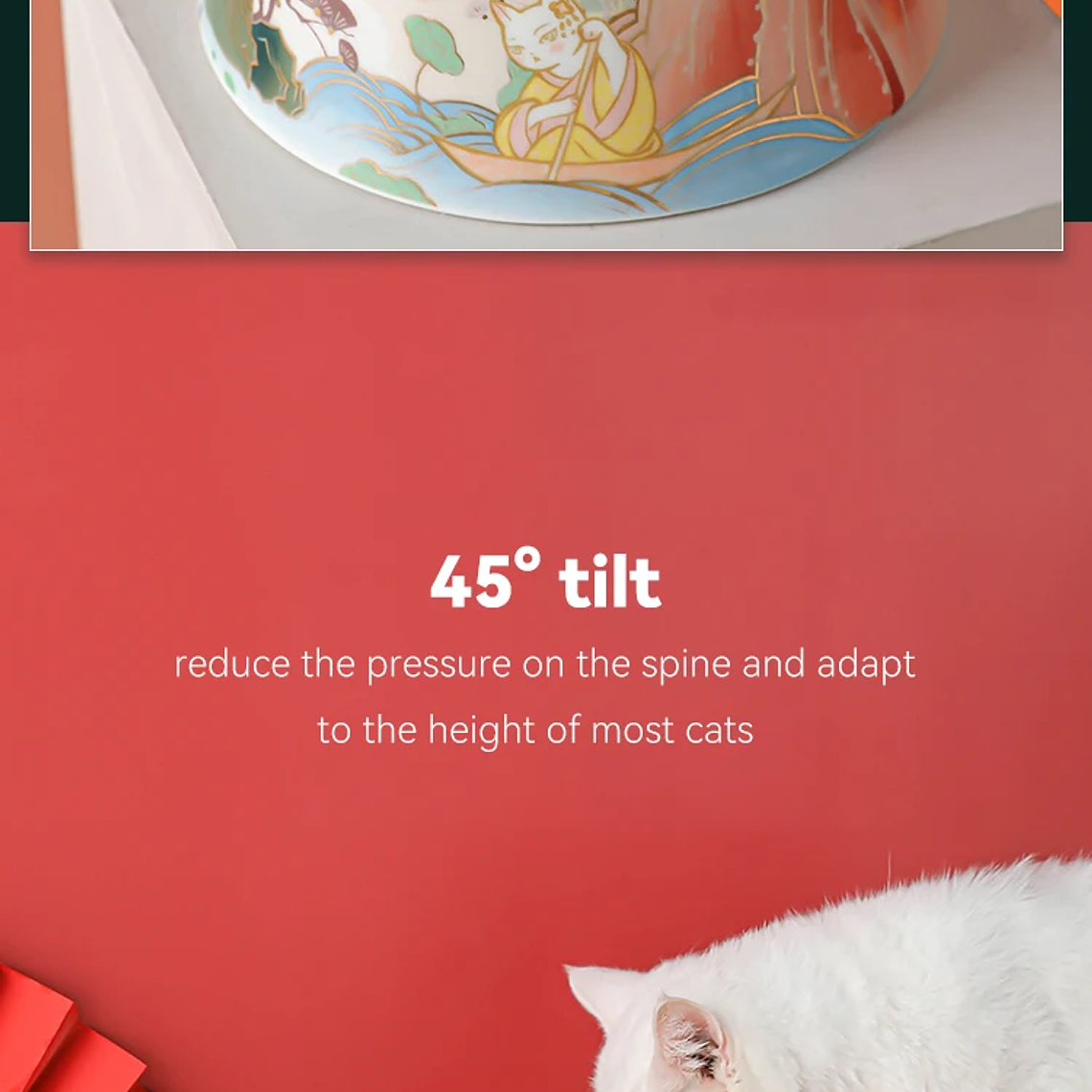 Cuenco de cerámica para gatos de estilo chino, comederos de agua para comida de mascotas, suministros para beber y comer para gatos elevados, productos de alimentación para perros pequeños 13