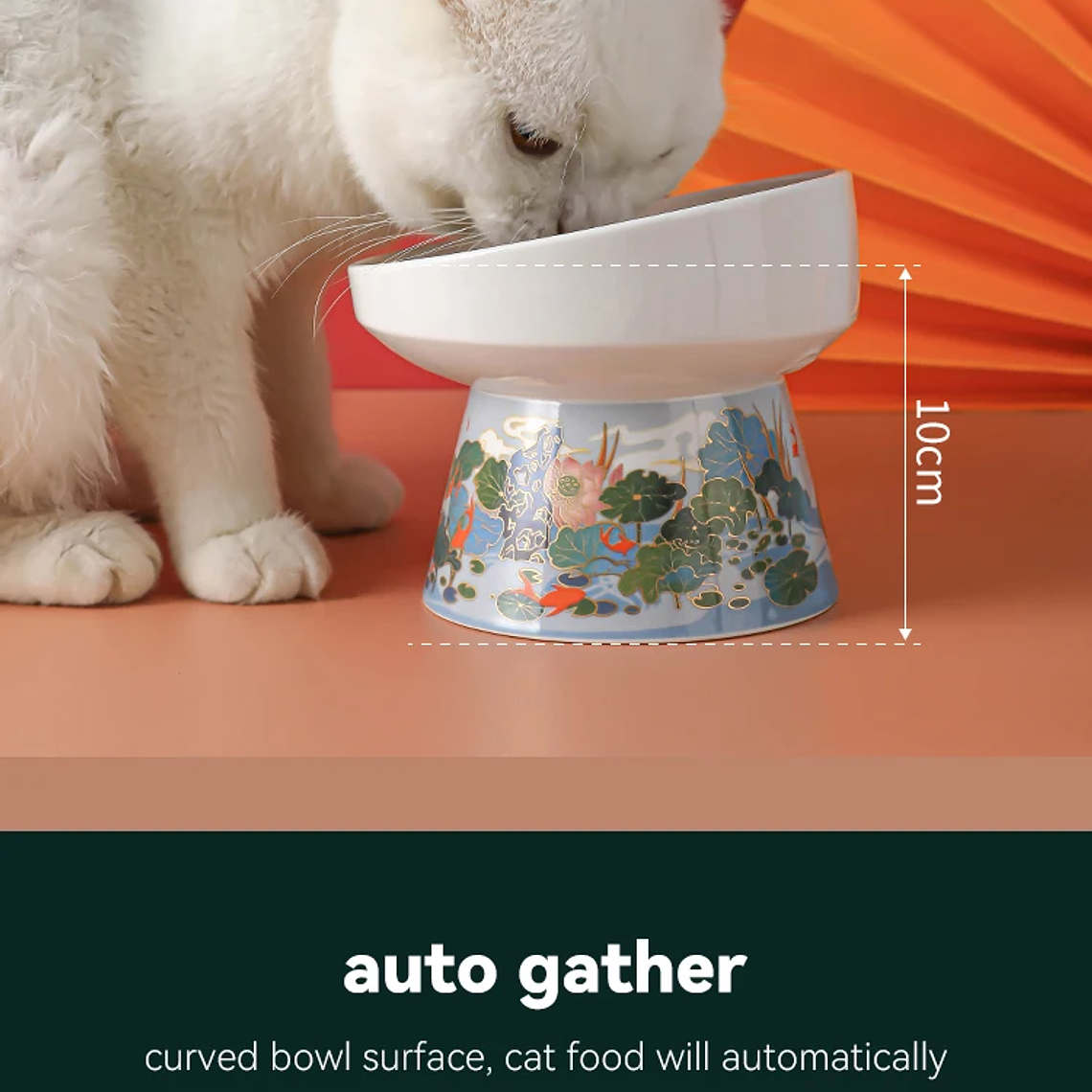 Cuenco de cerámica para gatos de estilo chino, comederos de agua para comida de mascotas, suministros para beber y comer para gatos elevados, productos de alimentación para perros pequeños 16