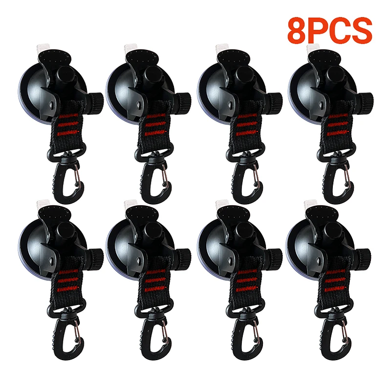 Ganchos de fijación para tienda de campaña, 6/8/10 Uds., para coche, viaje, escalada, perchero portátil para ropa, perchas de alta resistencia al vacío, ventosas para Camper 12