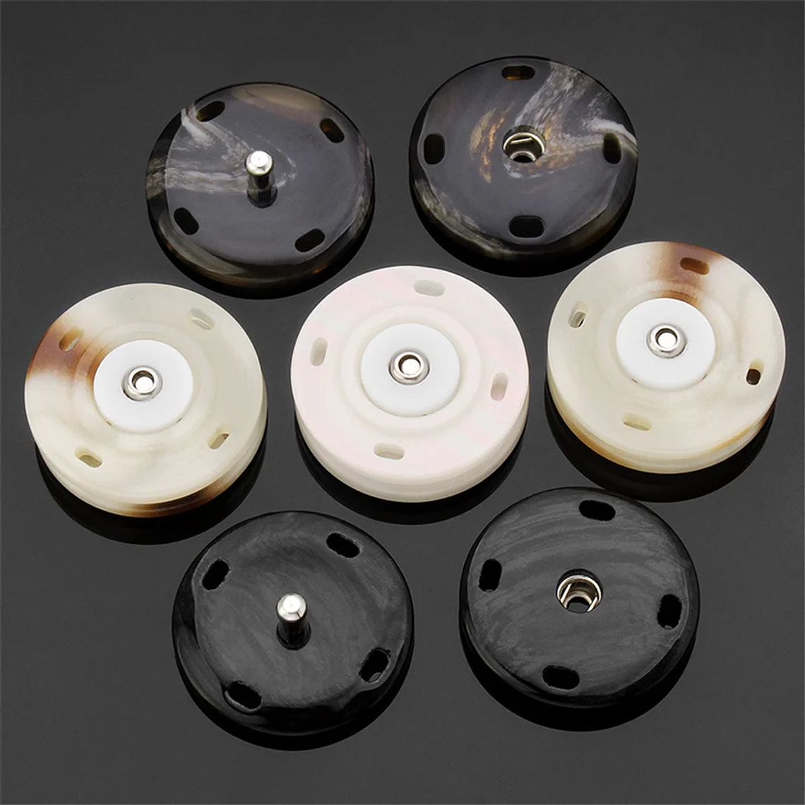 10 Uds. De abrigo cortavientos con botones a presión de resina de alta calidad, botones invisibles redondos, accesorios de botones decorativos para ropa grande 14