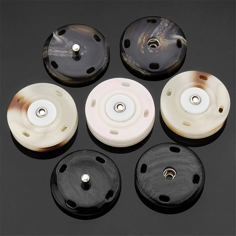 10 Uds. De abrigo cortavientos con botones a presión de resina de alta calidad, botones invisibles redondos, accesorios de botones decorativos para ropa grande 14