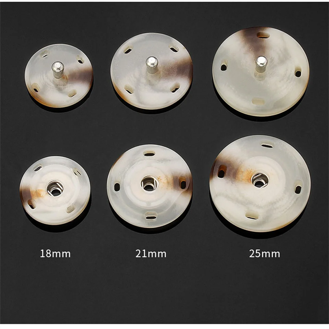 10 Uds. De abrigo cortavientos con botones a presión de resina de alta calidad, botones invisibles redondos, accesorios de botones decorativos para ropa grande 17