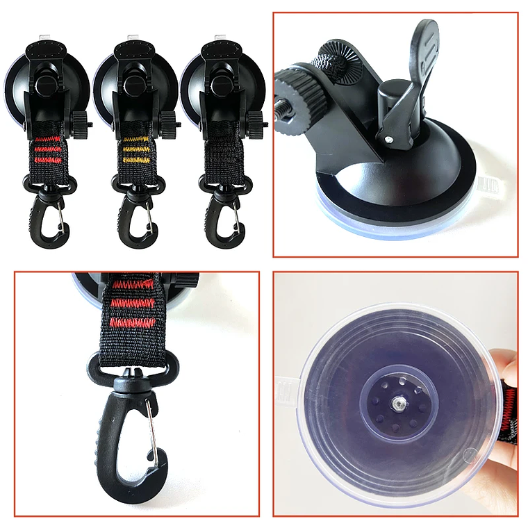 Ganchos de fijación para tienda de campaña, 6/8/10 Uds., para coche, viaje, escalada, perchero portátil para ropa, perchas de alta resistencia al vacío, ventosas para Camper 18