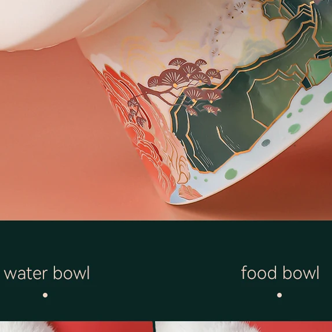 Cuenco de cerámica para gatos de estilo chino, comederos de agua para comida de mascotas, suministros para beber y comer para gatos elevados, productos de alimentación para perros pequeños 20