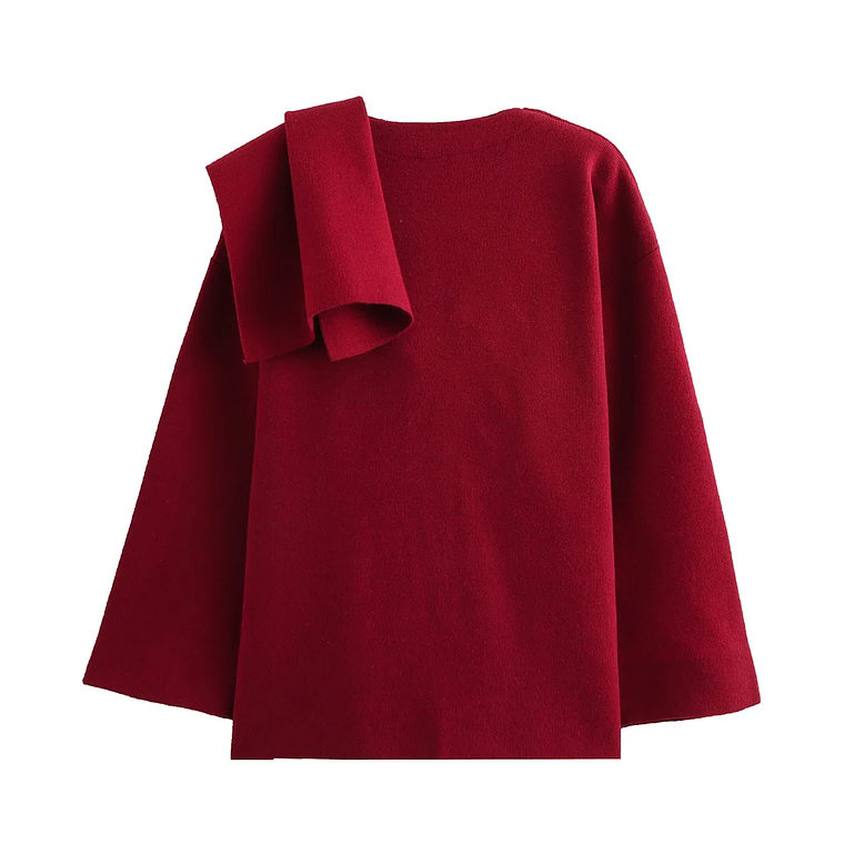 HH bufanda asimétrica de moda abrigo de punto para mujer invierno cálido manga larga un solo botón chaqueta corta de lana suelta para mujer 15