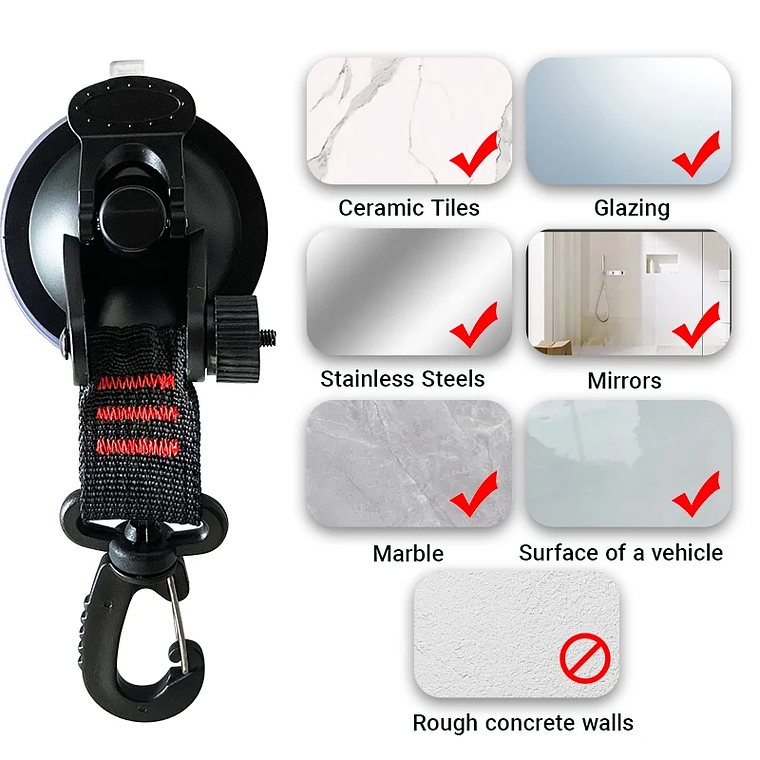 Ganchos de fijación para tienda de campaña, 6/8/10 Uds., para coche, viaje, escalada, perchero portátil para ropa, perchas de alta resistencia al vacío, ventosas para Camper 22