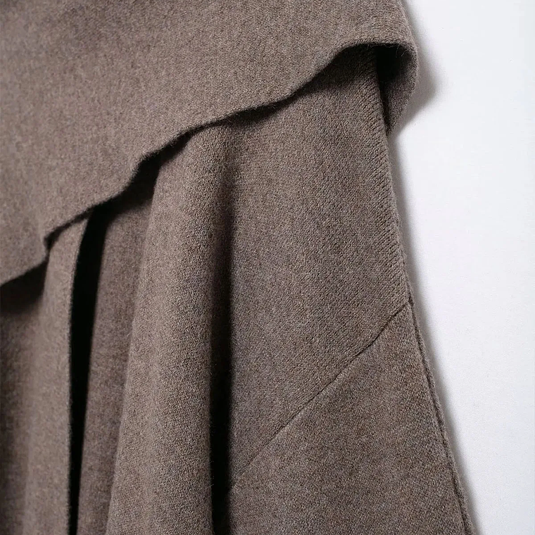 HH bufanda asimétrica de moda abrigo de punto para mujer invierno cálido manga larga un solo botón chaqueta corta de lana suelta para mujer 24