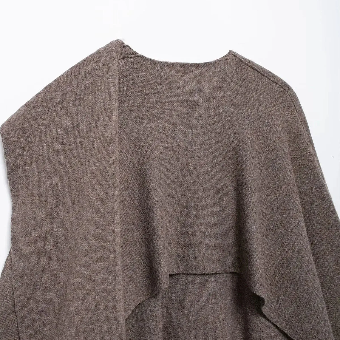 HH bufanda asimétrica de moda abrigo de punto para mujer invierno cálido manga larga un solo botón chaqueta corta de lana suelta para mujer 25