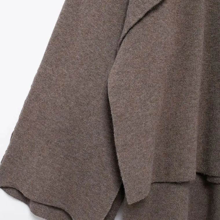 HH bufanda asimétrica de moda abrigo de punto para mujer invierno cálido manga larga un solo botón chaqueta corta de lana suelta para mujer 26