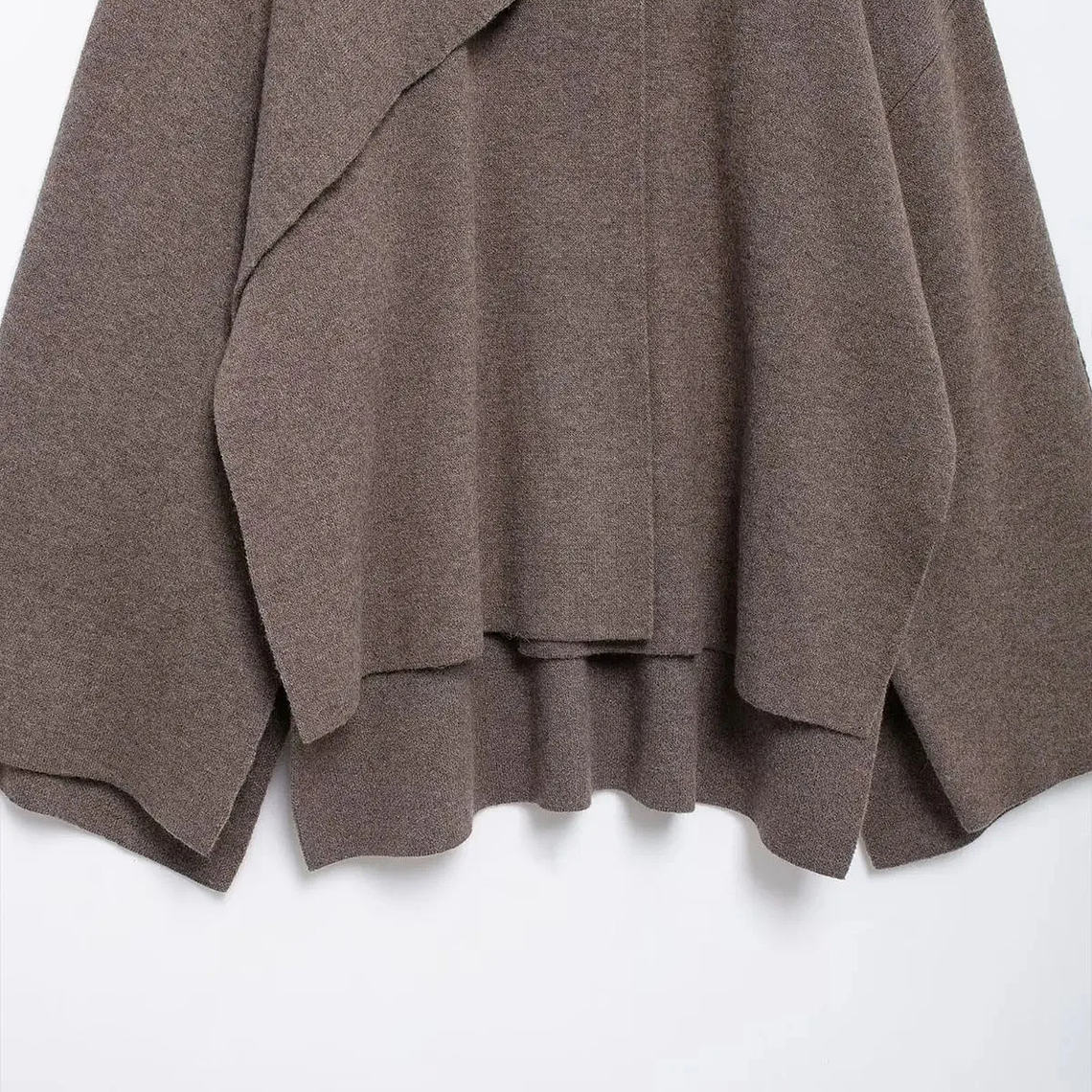 HH bufanda asimétrica de moda abrigo de punto para mujer invierno cálido manga larga un solo botón chaqueta corta de lana suelta para mujer 27