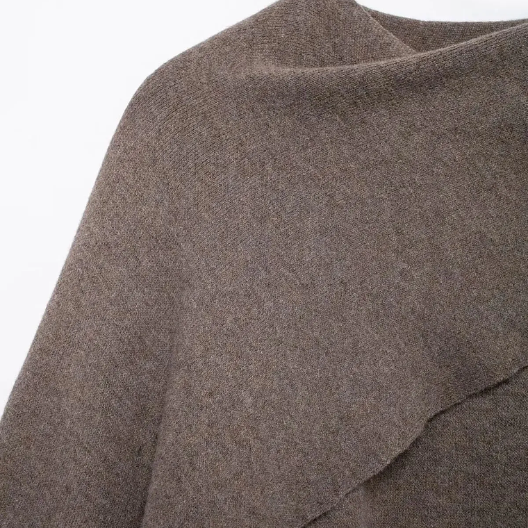 HH bufanda asimétrica de moda abrigo de punto para mujer invierno cálido manga larga un solo botón chaqueta corta de lana suelta para mujer 29