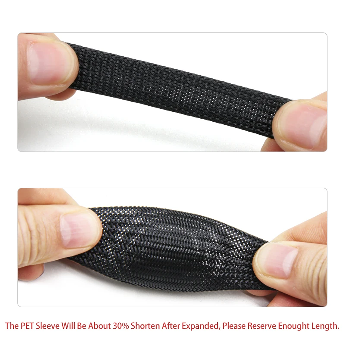 10/50m 2 4 6 8 10 12 14 16 18 20mm PET de alta densidad trenzado funda expandible envoltura de alambre funda protectora de Cable aislada de nailon 20