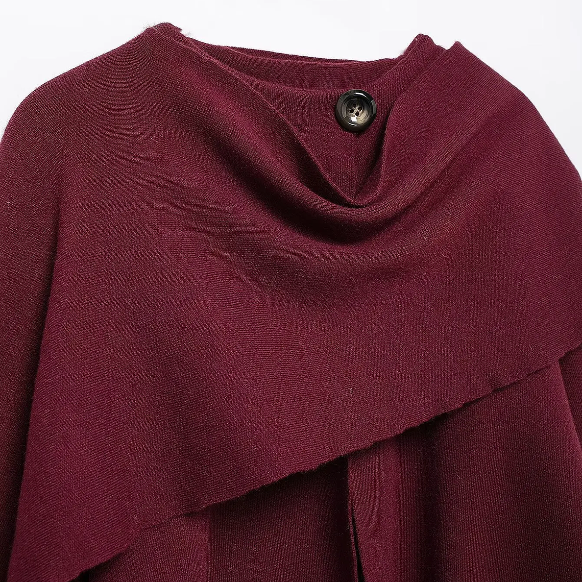 HH bufanda asimétrica de moda abrigo de punto para mujer invierno cálido manga larga un solo botón chaqueta corta de lana suelta para mujer 32