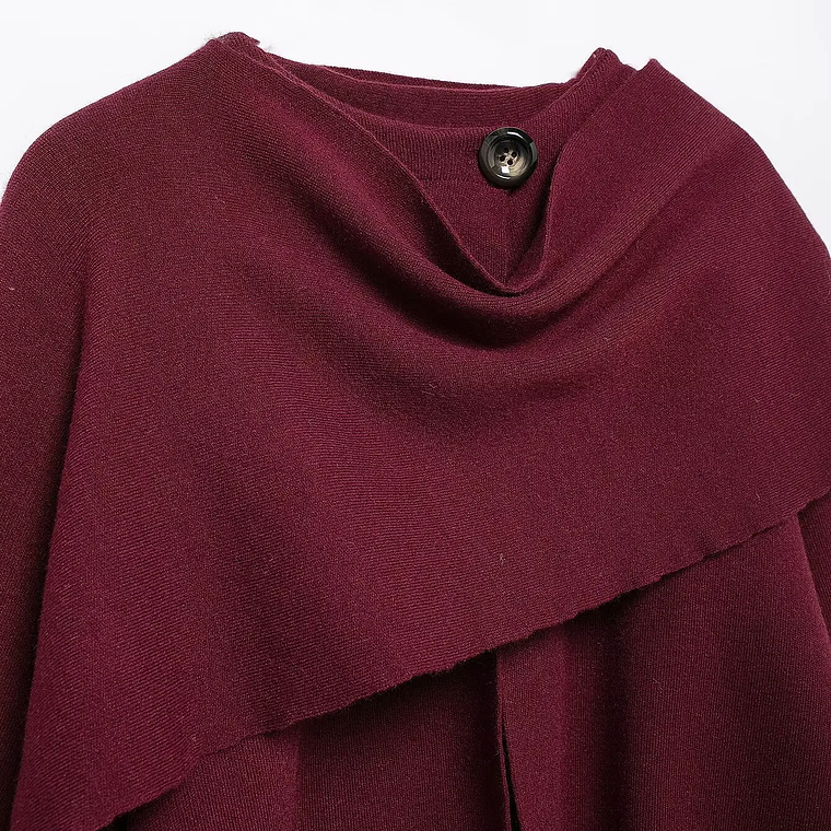 HH bufanda asimétrica de moda abrigo de punto para mujer invierno cálido manga larga un solo botón chaqueta corta de lana suelta para mujer 32