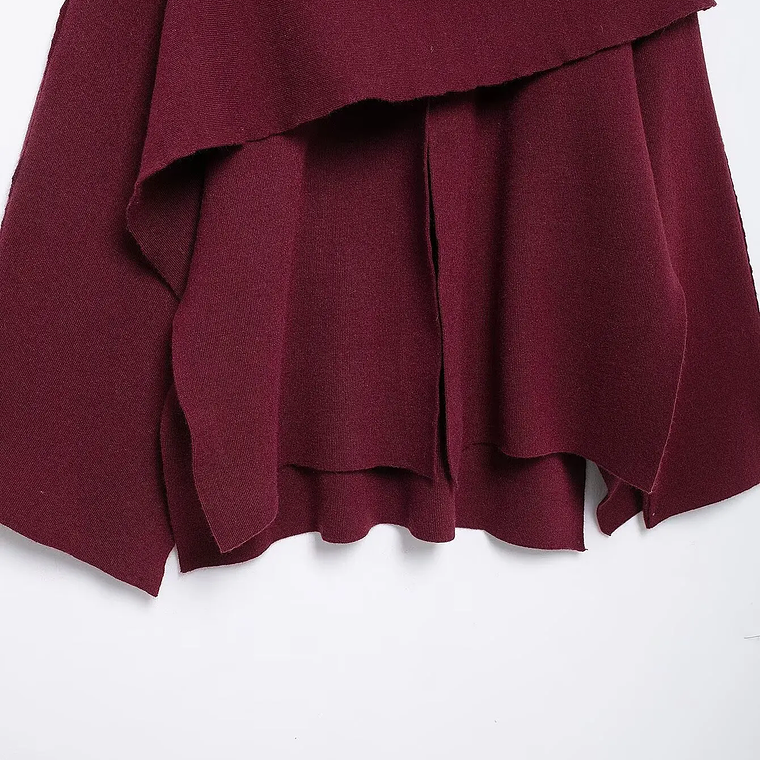 HH bufanda asimétrica de moda abrigo de punto para mujer invierno cálido manga larga un solo botón chaqueta corta de lana suelta para mujer 34