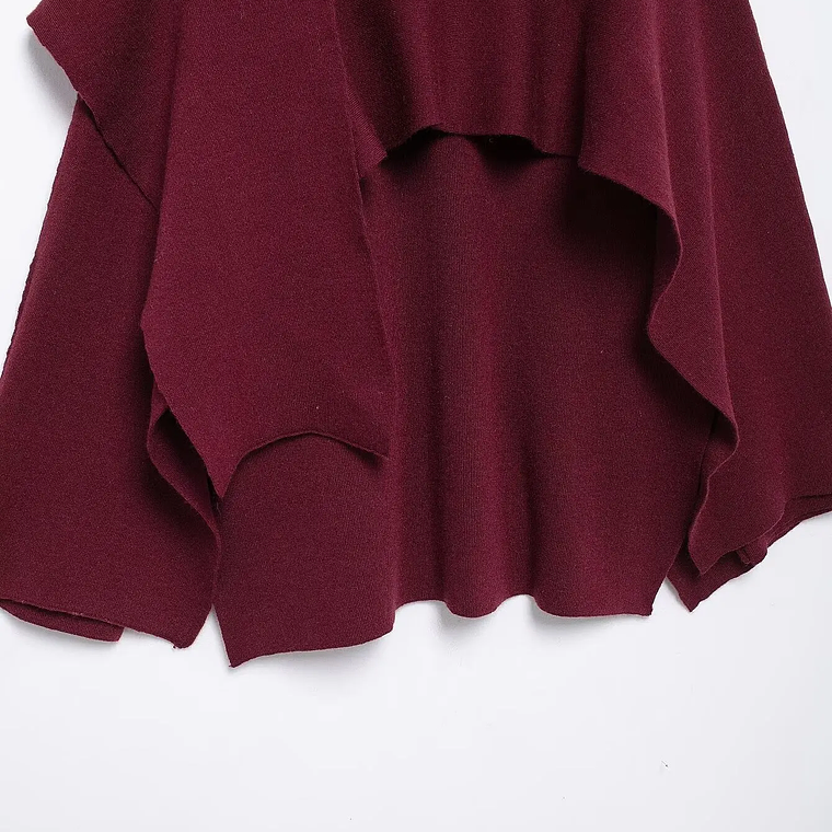 HH bufanda asimétrica de moda abrigo de punto para mujer invierno cálido manga larga un solo botón chaqueta corta de lana suelta para mujer 39