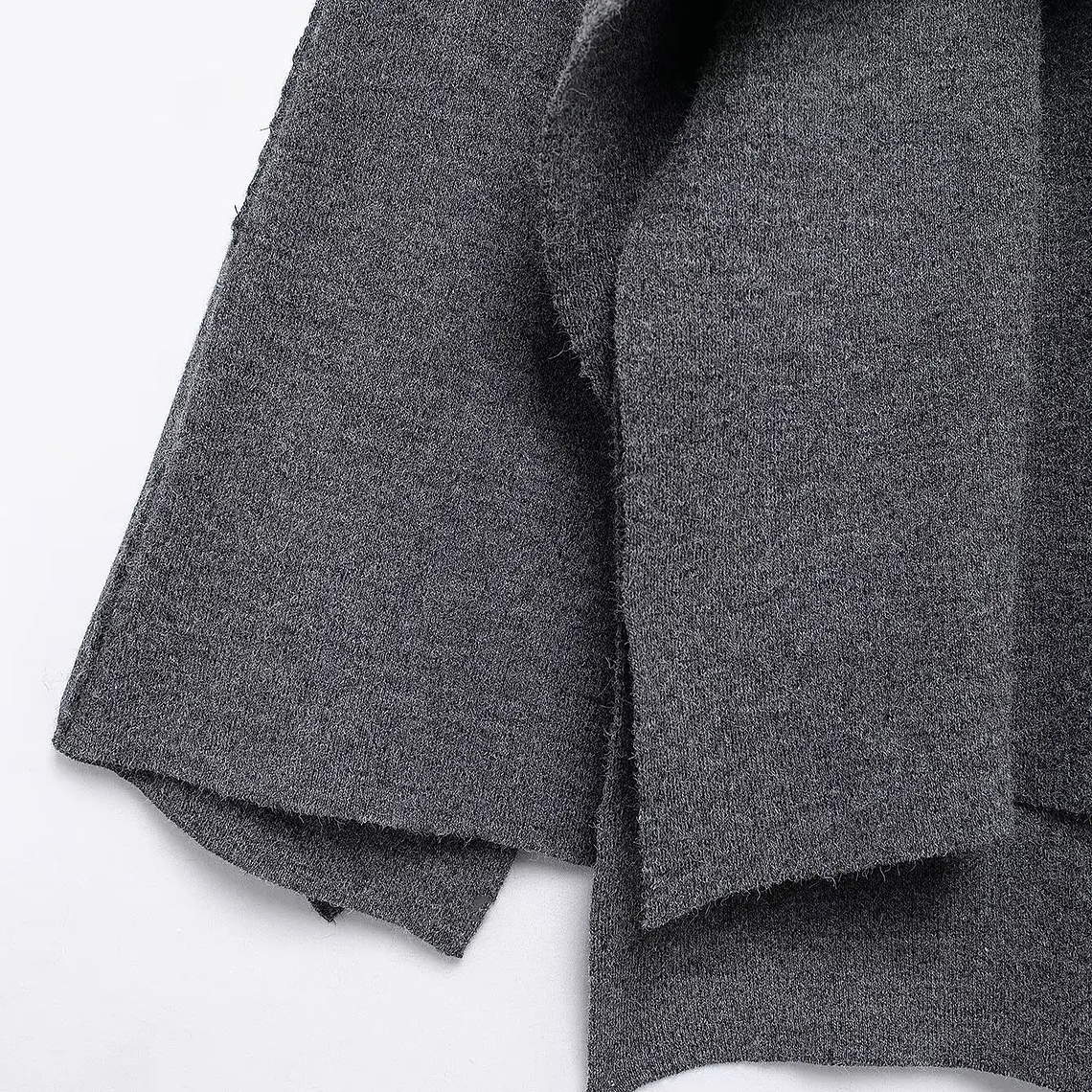 HH bufanda asimétrica de moda abrigo de punto para mujer invierno cálido manga larga un solo botón chaqueta corta de lana suelta para mujer 44