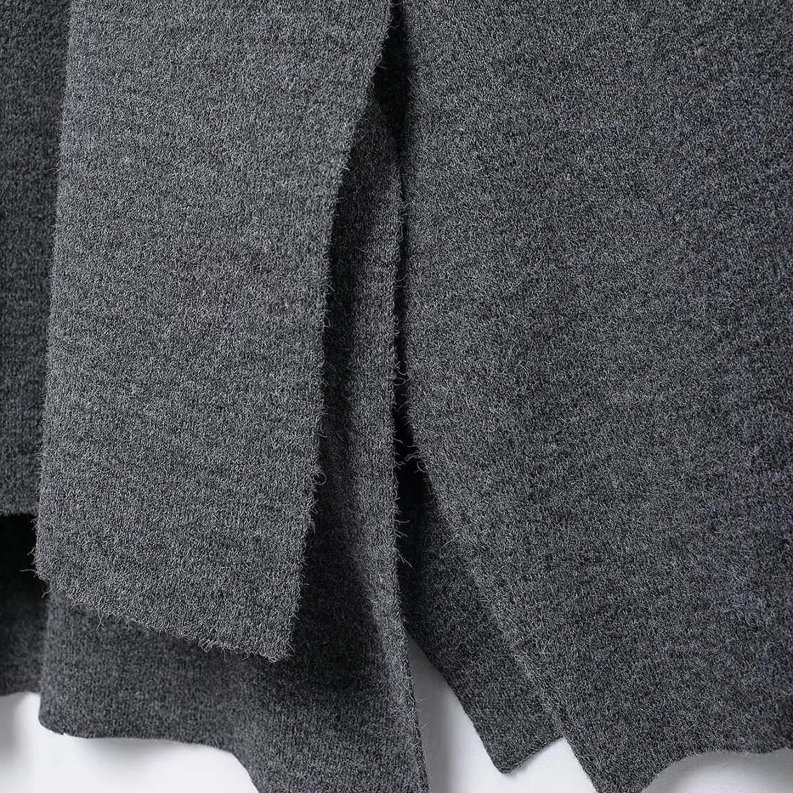 HH bufanda asimétrica de moda abrigo de punto para mujer invierno cálido manga larga un solo botón chaqueta corta de lana suelta para mujer 47