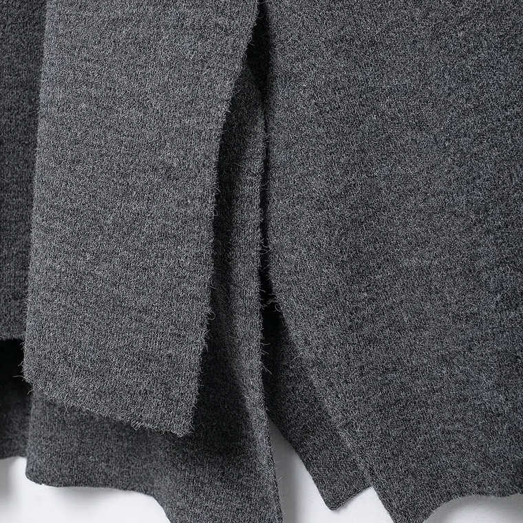 HH bufanda asimétrica de moda abrigo de punto para mujer invierno cálido manga larga un solo botón chaqueta corta de lana suelta para mujer 47