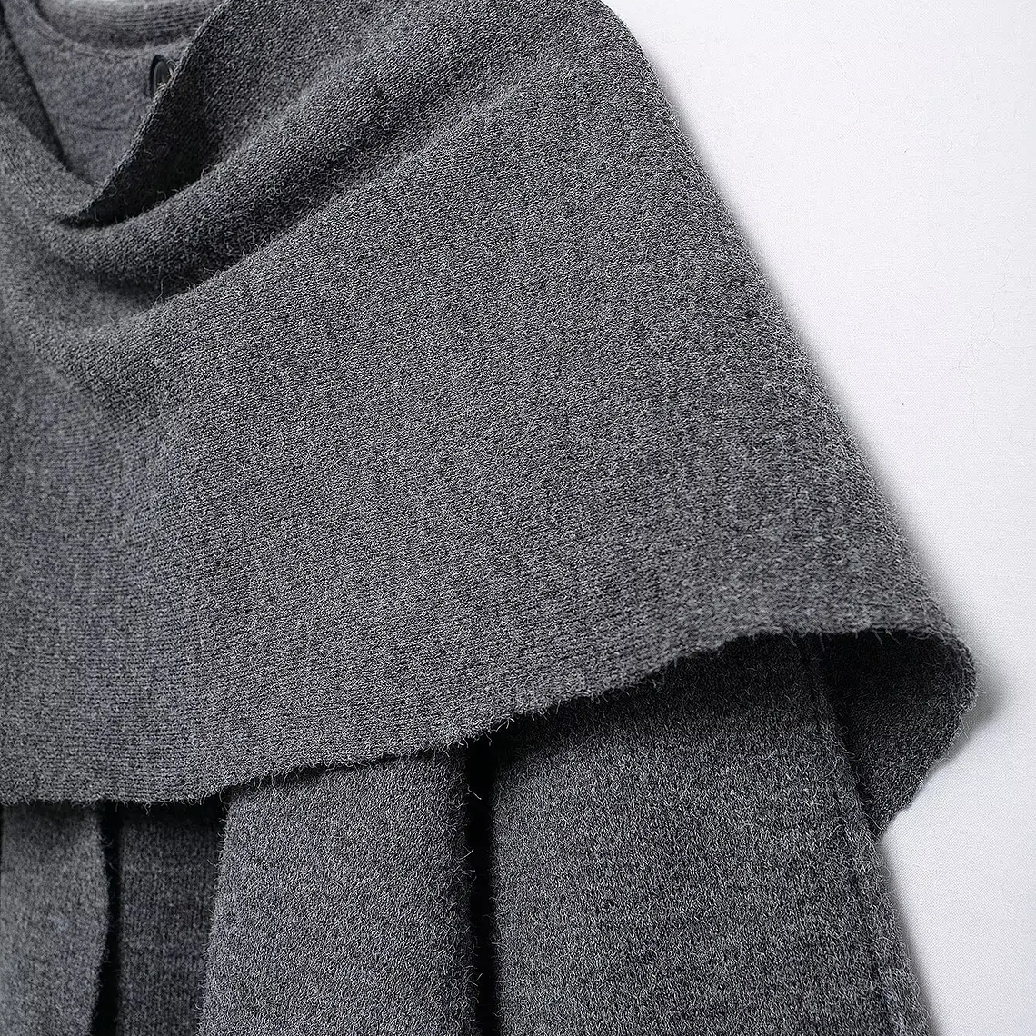 HH bufanda asimétrica de moda abrigo de punto para mujer invierno cálido manga larga un solo botón chaqueta corta de lana suelta para mujer 48